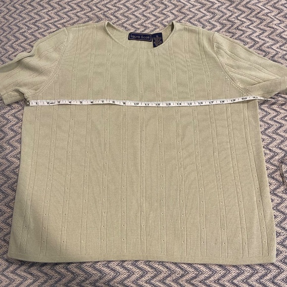 Laura Scott Sage Green Short Sleeve Sweater – XL size - Picture 5 of 8
